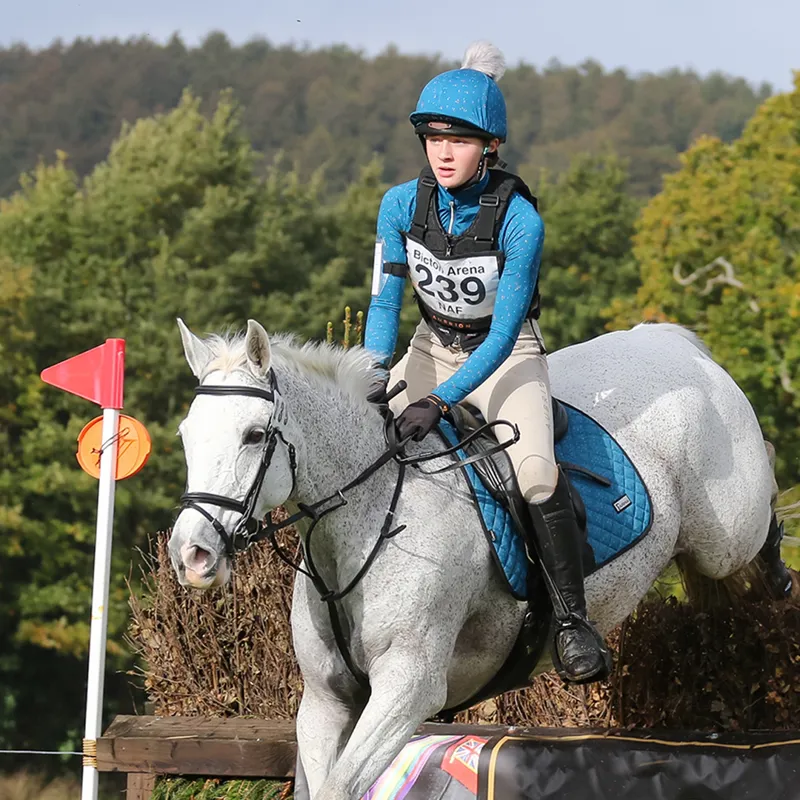 Shires Aubrion Hyde Park Ladies Cross Country Shirt - Teal Ditsy-2